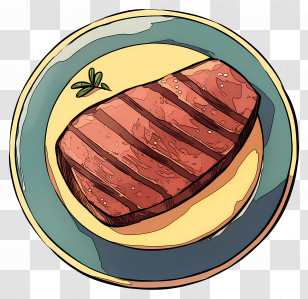 Steak - Grilled Meat Steak On Plate Illustration Transparent PNG