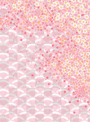 Pink Cherry Blossom Motif - Peach - Scale Pattern Of Blossoms Transparent PNG