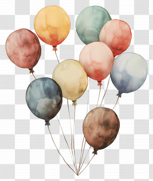 Balloon - Colorful Watercolor Balloons For Festivities Transparent PNG