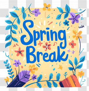 Spring Break Lettering - Spring Break Celebration Transparent PNG