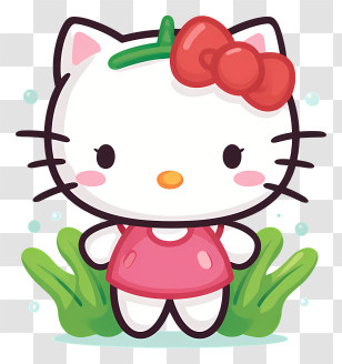 Hello Kitty - White Cat Cartoon Character Transparent PNG