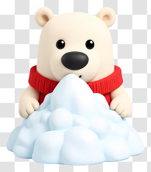 Cute Cartoon Polar Bear - Cute Polar Bear Peeking From Snow Transparent PNG