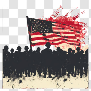 Civil Rights Day - Silhouettes With American Flag Transparent PNG