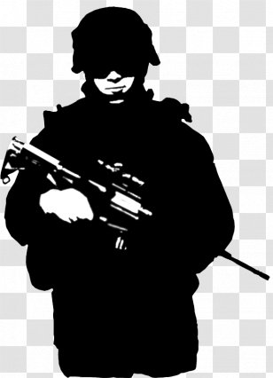 Soldier Military - Black And White - Salute Transparent PNG