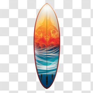 Surfing Board - Surfboard With Sunset Scene Transparent PNG