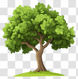 Dense Tree - Green Tree With Dense Foliage Illustration Transparent PNG