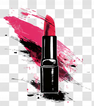 Lipstick - Lipstick With Red Artistic Smudge Transparent PNG
