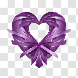 Purple Heart Day - Purple Ribbon Heart-Shaped Decoration Transparent PNG