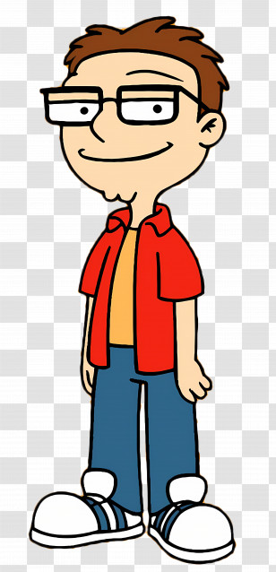 Cartoon Boy - Cartoon Boy With Glasses And Red Shirt Illustration Transparent PNG