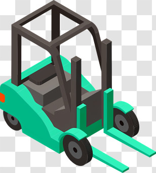 Cartoon - Green Forklift Vehicle Transparent PNG
