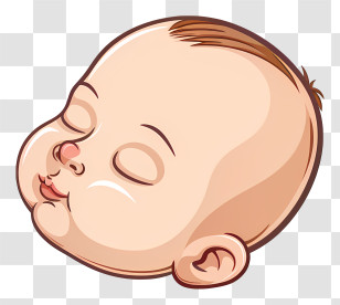 Infant Baby - Cute Sleeping Baby Face Transparent PNG