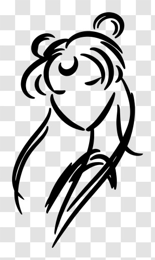 Sailor Moon Minimalist Outline - Sailor Girl Sketch Transparent PNG