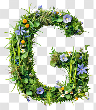 Letter G - Floral Letter G Design With Flowers Transparent PNG