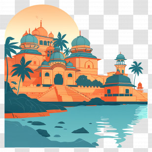 Ganges River - Tropical Palace By The Water Transparent PNG