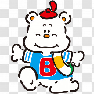 Billy Pie - White Bear With Letter B Transparent PNG