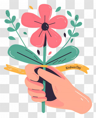 World Kindness Day - Hand Holding Flower For Kindness Day Transparent PNG