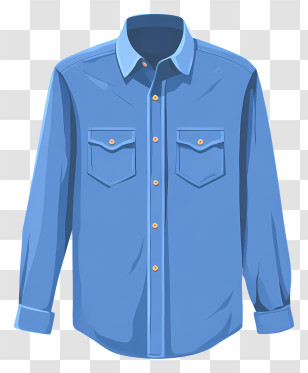 Blue Long Sleeve Shirt - Blue Casual Long-sleeve Shirt Transparent PNG