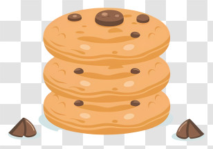 Chocolate Chip Cookies - Stacked Chocolate Chip Cookies With Chips Transparent PNG