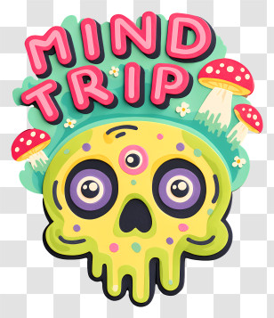 Mind Trip - Mind Trip Psychedelic Skull Transparent PNG