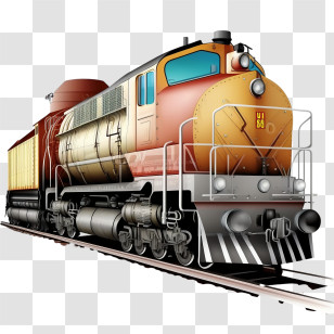 Railway Train
 - Vintage Locomotive Railway Train Design Transparent PNG