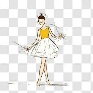 Dancing Girl - Graceful Dancing Girl Illustration Transparent PNG