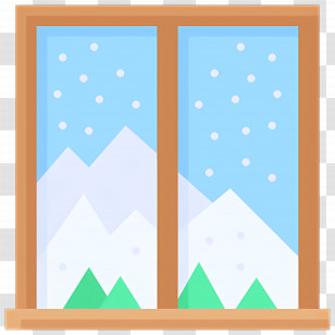 Christmas Window - Snowy Mountain View From Window Transparent PNG