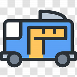 Camping Car - Blue Cartoon-style Truck Transparent PNG