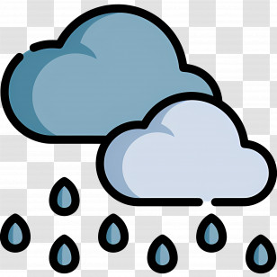 Raining Cloud - Rain Clouds With Droplets Illustration Transparent PNG