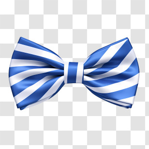 Bow Tie Day
 - Elegant Striped Blue And White Bowtie Transparent PNG