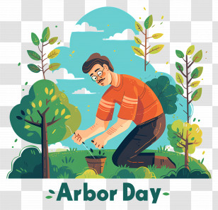 Arbor Day - Arbor Day Celebration With Tree Planting Transparent PNG