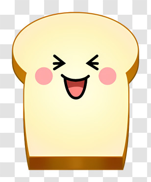 Toast - Smiling Cute Bread Cartoon Transparent PNG