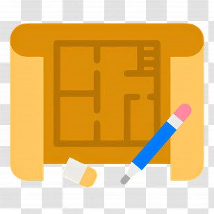 Construction Drawing - Architectural Blueprint With Pencil Transparent PNG