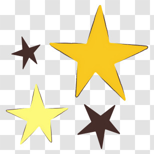 Icon - Decorative Yellow And Brown Stars Transparent PNG