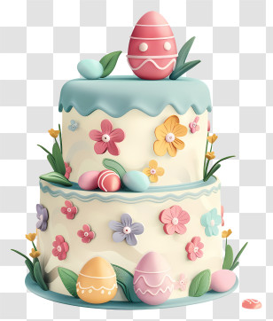 Easter Day Cake - Beautiful Easter Cake With Decorations Transparent PNG