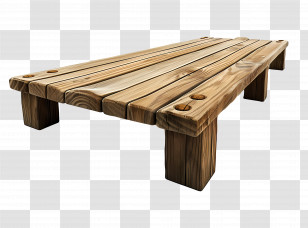 Wooden Deck - Simple Wooden Bench With Slats Transparent PNG