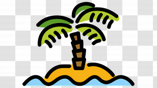 Palm Tree Emoji - Palm Tree On A Small Island Transparent PNG