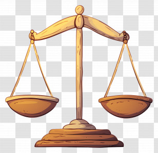Balance And Justice - Wooden Balance Scale For Justice Illustration Transparent PNG