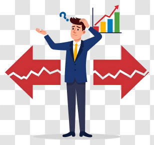 Businessman Facing Market Choices Transparent PNG