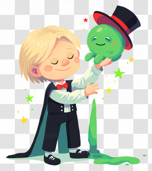 Magician - Young Magician With Magic Hat Transparent PNG