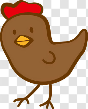 Sleeping Chicken - Brown Chicken In Cartoon Illustration Transparent PNG