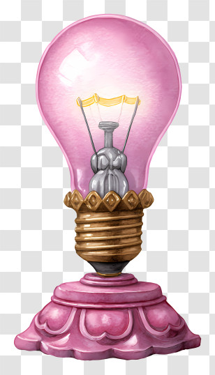 Pink Vintage Light - Pink Vintage Light Bulb Transparent PNG