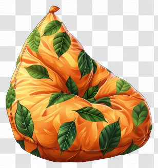 Oversized Bag Chair - Leaf Pattern Bean Bag Transparent PNG