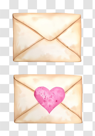 Mail - Vintage Envelopes With Heart Seal Transparent PNG