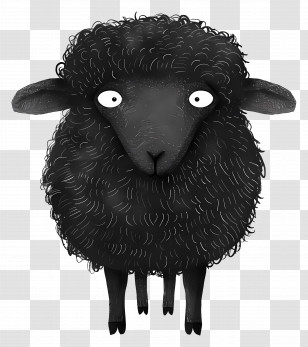 Black Sheep - Cartoon Black Sheep Illustration Transparent PNG