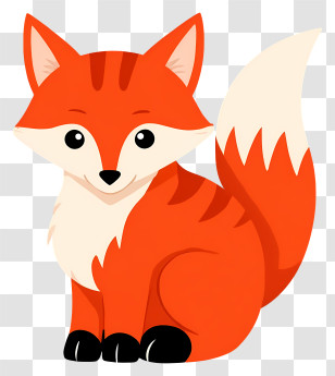 Cartoon Fox - Cute Red Fox Transparent PNG