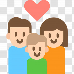 Family - Family Illustration With Heart Symbol Transparent PNG