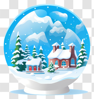 Winter - Classic Snow Globe With Winter Village Scene Transparent PNG