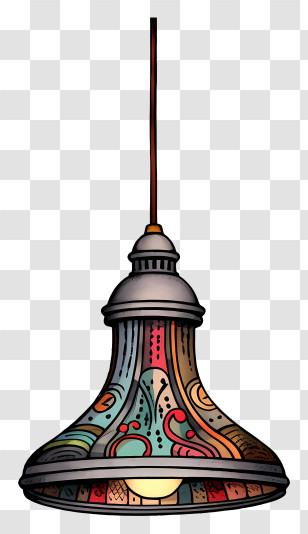 Stained Glass Chandelier - Colorful Hanging Lamp With Artistic Design Transparent PNG