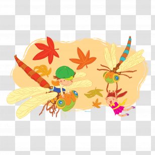 Animation Cartoon - Hand Painted Dragonfly Download Transparent PNG
