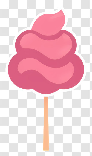 Pink Lollipop - Fluffy Pink Cotton Candy Transparent PNG
